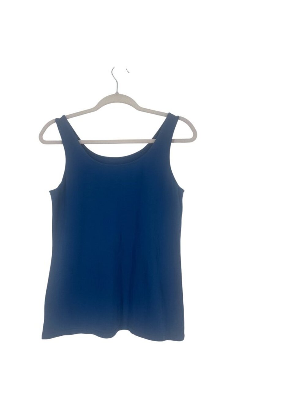 J Jill Perfect Tank Medium Blue Cotton Sleeveless Stretch Knit Layering Cami Top
